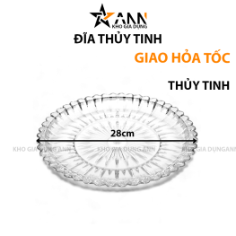 Đĩa Thủy Tinh Đựng Hoa Quả Hình Tròn 28cm - DTTPL01