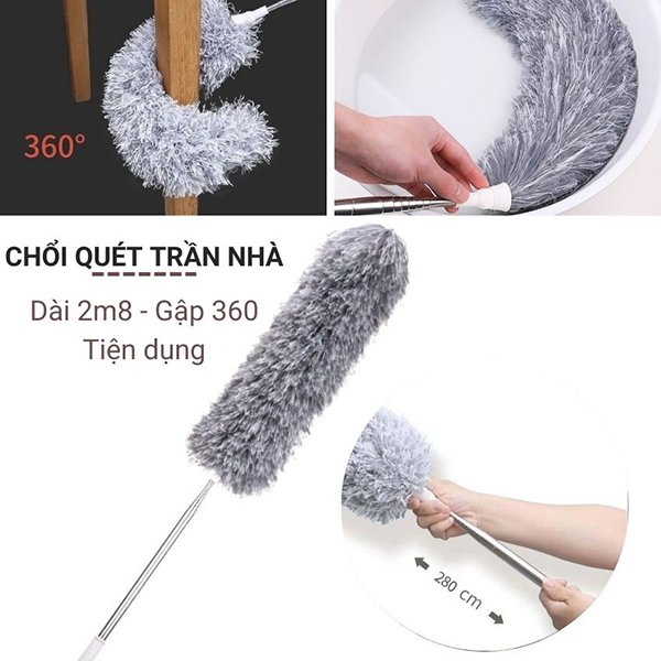 Chổi Quét Trần Nhà Quét Mạng Nhện Gấp Gọn 80cm Chổi Quét Trần Nhà Quét Mạng Nhện Gấp Gọn 80cm