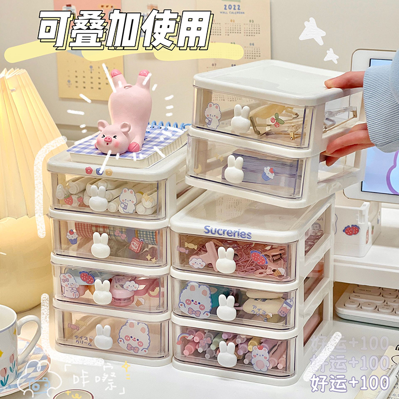 Tủ Nhựa 3 Tầng Mini Đựng Mỹ Phẩm Phụ Kiện Để Bàn Có Tay Cầm Thỏ 15.5x13x16.5cm Tủ Nhựa 3 Tầng Mini Đựng Mỹ Phẩm Phụ Kiện Để Bàn Có Tay Cầm Thỏ 15.5x13x16.5cm