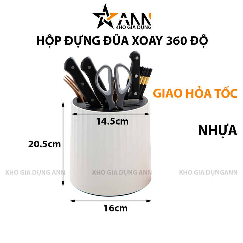 25037_108_20250320100316-1.png Hộp Đựng Đũa Muỗng Xoay 360 Độ 20.5x16cm - HDDM01