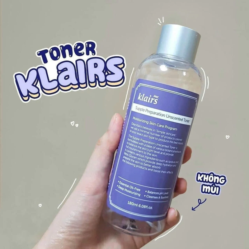 Nước Hoa Hồng Klairs Supple Preparation Unscented Toner 180ml Nước Hoa Hồng Klairs Supple Preparation Unscented Toner 180ml