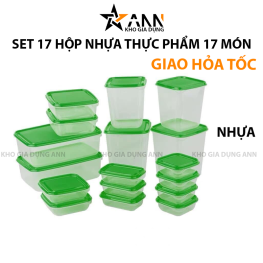Set Hộp Nhựa 17 Món Đựng Bảo Quản Thực Phẩm - HDTP17M01