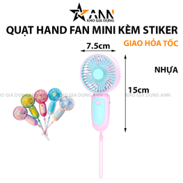 Quạt Mini Cầm Tay Kèm Stiker 7.5x15x5.5cm - QMNCTHF01