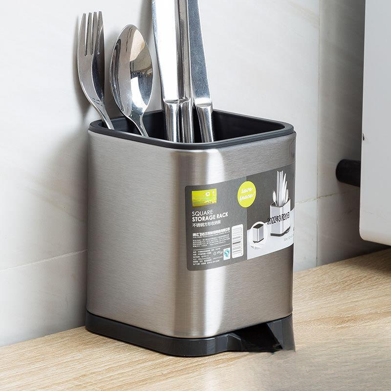 Hộp Cắm Dao Inox Có Đáy Thoát Nước Cao Cấp 12x10x10cm Hộp Cắm Dao Inox Có Đáy Thoát Nước Cao Cấp 12x10x10cm