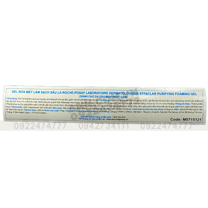 Gel Rửa Mặt La Roche-Posay Dành Cho Da Mụn Và Nhạy Cảm 400ml Gel Rửa Mặt La Roche-Posay Dành Cho Da Mụn Và Nhạy Cảm 400ml