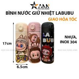 Bình Giữ Nhiệt Labubu Không Quay Xách 450ml 6.5x19.5cm - BGNLBBKQX01