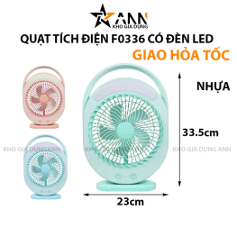 Quạt Tích Điện F0336 Có Đèn Led - QTDCDLF0336