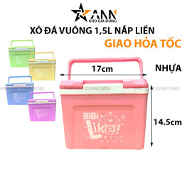 Thùng Đá Vuông Giữ Nhiệt Bibi Nắp Liền 1.5L 17x14.5x13cm - TDVGNBIBI01