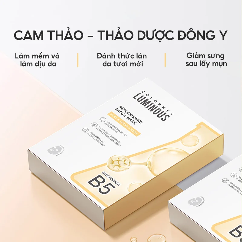 25182_colorkey-4-d4f70950662b4794bf3b09b4ed785e8d_20240924110235-1.png Mặt Nạ Colorkey Luminous B5 Màu Vàng Cam Thảo Hộp 10 Miếng - 6975326789349