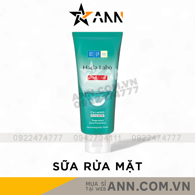 25216_bia-38_20240923161611.png Sữa Rửa Mặt Hada Labo Màu Xanh Lá Acne Care Calming Cleanser Cho Da Mụn 80g - 8935006543140