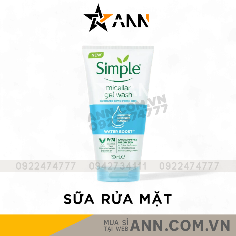25260_bia-64_20240925115653-1.png Sữa Rửa Mặt Simple Micellar Gel Wash Cho Da Dầu Mụn 150ml - 8710908710773