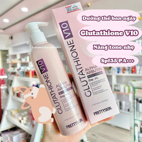 25284_571251960-1147789860883726-4505242711287500635-n_20251110223914.png Kem Body Prettyskin Màu Hồng Ban Ngày Glutathione V10 Alpha Arbutin Body Lotion 250ml - 8809733216373
