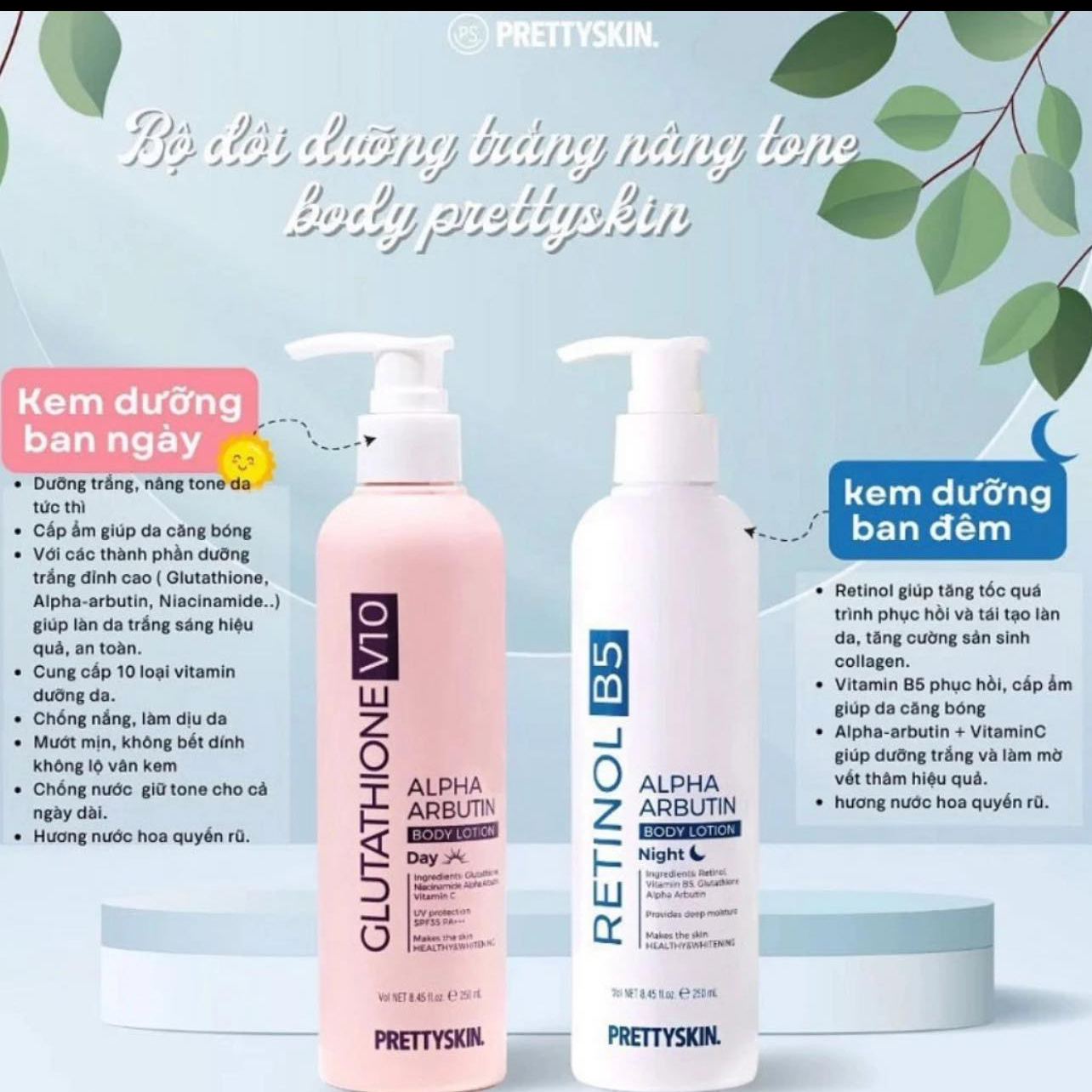25284_576817237-1711840777650650-2240856369688656900-n_20251110223913.png Kem Body Prettyskin Màu Hồng Ban Ngày Glutathione V10 Alpha Arbutin Body Lotion 250ml - 8809733216373