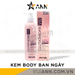 Kem Body Prettyskin Màu Hồng Ban Ngày Glutathione V10 Alpha Arbutin Body Lotion 250ml