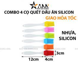 Combo 4 Cọ Quét Dầu Gia Vị Đầu Silicon 3x16cm - CQDGV