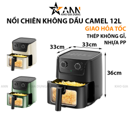 Nồi Chiên Không Dầu Camel 12L Mẫu Mới 33x33x36cm - NCKD02
