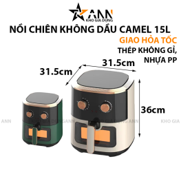 Nồi Chiên Không Dầu Camel 15L - Mẫu Mới 31.5x31.5x36cm - NCKD03