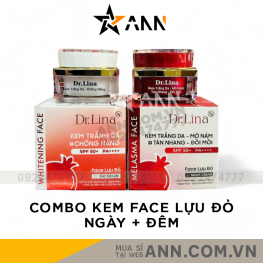 Combo Kem Face Dưỡng Trắng Da Mặt Dr.Lina Lựu Đỏ Ngày Đêm 25g Hỗ Trợ Trắng Da Mờ Nám - CBKFLD