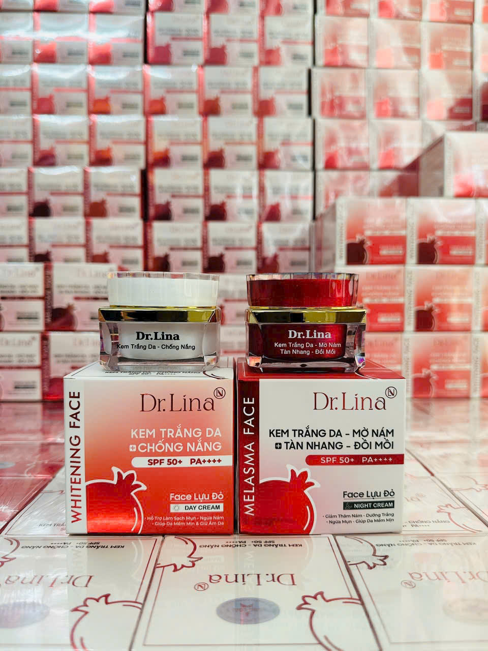 Combo Kem Face Dưỡng Trắng Da Mặt Dr.Lina Lựu Đỏ Ngày Đêm 25g Hỗ Trợ Trắng Da Mờ Nám Combo Kem Face Dưỡng Trắng Da Mặt Dr.Lina Lựu Đỏ Ngày Đêm 25g Hỗ Trợ Trắng Da Mờ Nám