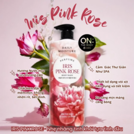 Sữa Tắm Nước Hoa On The Body Màu Hồng Iris Pink Rose 1100ml - 8801051299021