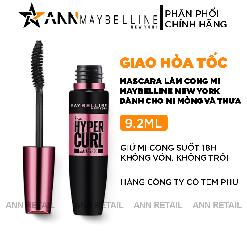 25396_biaaaa_20241008160915.png Mascara Làm Cong Mi Maybelline New York Hyper Curl Waterproof - Very Black (Màu Đen) - 6923492584206