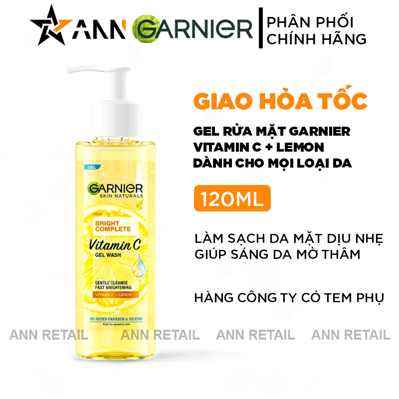 25399_bia-a_20241008180606.png Gel Rửa Mặt Garnier Sạch Dịu Nhẹ Bright Complete Vitamin C Gel Wash 120ml - 8994993018024
