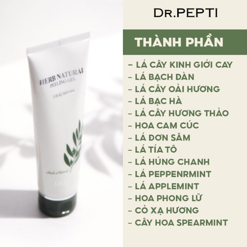 Tẩy Da Chết Dr.Pepti Herb Natural Peeling Gel Giúp Da Sáng Mịn Màng 130ml Tẩy Da Chết Dr.Pepti Herb Natural Peeling Gel Giúp Da Sáng Mịn Màng 130ml
