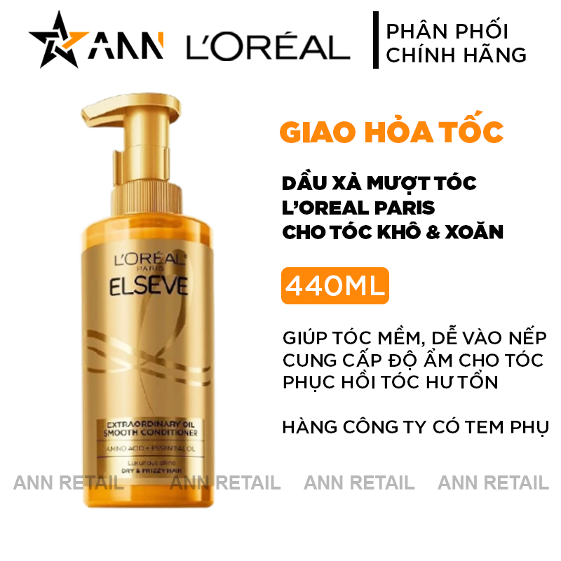 25465_bia-xa-loreal_20241017102855-3.png Dầu Xả LorealParis Elseve Extraordinary Oil Smooth Dành Cho Tóc Khô Xoăn 440ml Loreal - 6923700909005