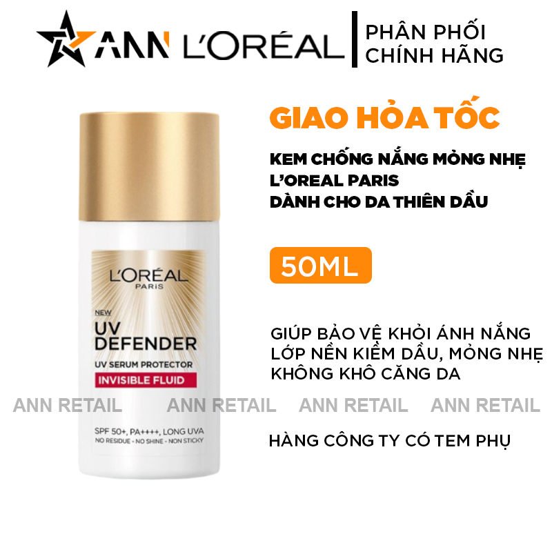 25523_2_20241028090423-4.png Kem Chống Nắng Loreal Paris Cho Da Thiên Dầu Defender Serum - Invisible Resist SPF50+ PA++++ 50ml Loreal ( Vạch Đỏ) - 8994993018086