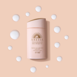 Kem Chống Nắng Anessa Hồng Perfect UV Sunscreen Mild Milk SPF50+/PA++++ Cho Da Nhạy Cảm & Da Trẻ Em 60ml - 4909978131586