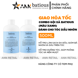 Combo Gội Xả Batious Extra Volume Shampoo Màu Xanh - Dành Cho Tóc Dầu Nhờn 500ml