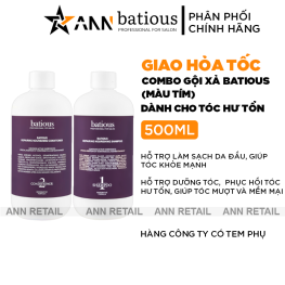Combo Dầu Gội Xả Batious Repairing Nourishing Shampoo Màu Tím - Dành Cho Tóc Hư Tổn 500ml