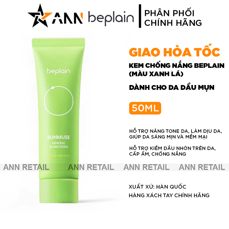 25621_khung-shopee-ann-retail-moi-0410-recovered_20241106122138.png Kem Chống Nắng Beplain Sunmuse Màu Xanh Lá - Dành Cho Da Dầu Mụn 50ml - 8809623942023