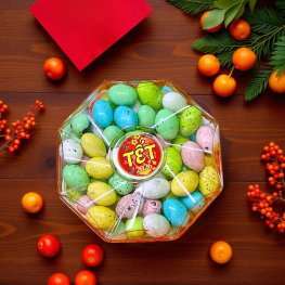 Hộp Kẹo Trứng Socola Bát Giác 300G Hộp Quà Tết 2026 - KTSHBG300