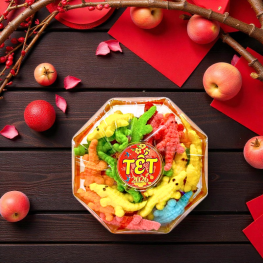 Hộp Kẹo Dẻo Cá Sấu Bát Giác 150G Hộp Quà Tết 2026 - KDCSHBG150