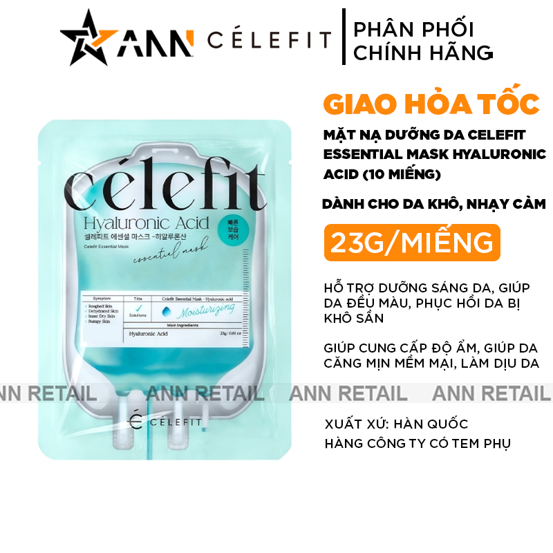25692_khung-shopee-ann-retail-moi-0410_20241108172944-1.png Mặt Nạ Cấp Ẩm Celefit Essential Mask Hyaluronic Acid 23g 10 Miếng - Dành Cho Da Khô Thiếu Ẩm - 8809497562525