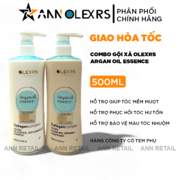 Combo Gội Xả Collagen Olexrs Argan Oil Essence Màu Xanh 500ml - Phiên Bản Mới 2024