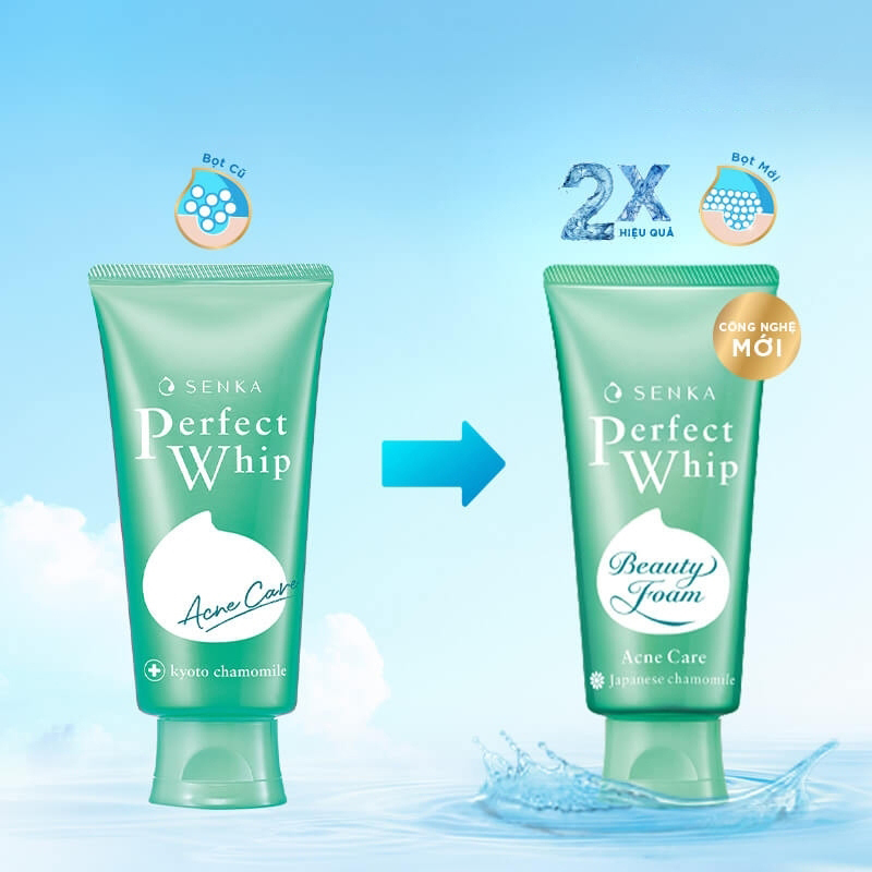 Sữa Rửa Mặt Senka Perfect Whip Màu Xanh Ngọc Giảm Mụn Mờ Thâm 100g Sữa Rửa Mặt Senka Perfect Whip Màu Xanh Ngọc Giảm Mụn Mờ Thâm 100g
