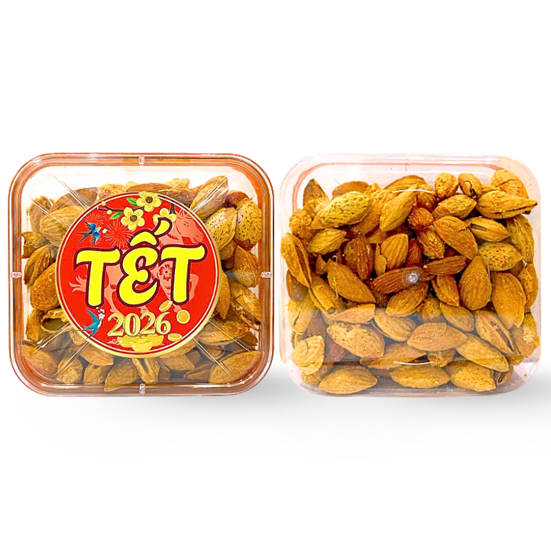 Hộp Hạnh Nhân Rang Bơ Hộp Vuông Tròn 500G Hộp Tết Hộp Hạnh Nhân Rang Bơ Hộp Vuông Tròn 500G Hộp Tết