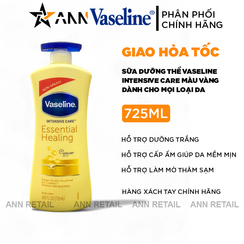 25750_1_20241113155649.png Sữa Dưỡng Thể Vaseline Intensive Care Essential Healing Màu Vàng 725ml - Hàng Xách Tay - 8901030912955