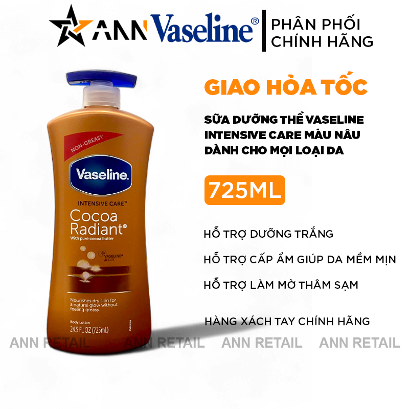 25752_1_20241113162238.png Sữa Dưỡng Thể Vaseline Intensive Care Cocoa Radiant Màu Nâu 725ml - Hàng Xách Tay - 8901030912986