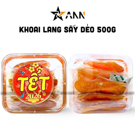 Hộp Khoai Lang Sấy Dẻo Hộp Vuông Tròn 500G Hộp Quà Tết 2026 - KLSDHHCN500