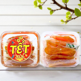 Hộp Khoai Lang Sấy Dẻo Hộp Vuông Tròn 500G Hộp Tết - KLSDHHCN500