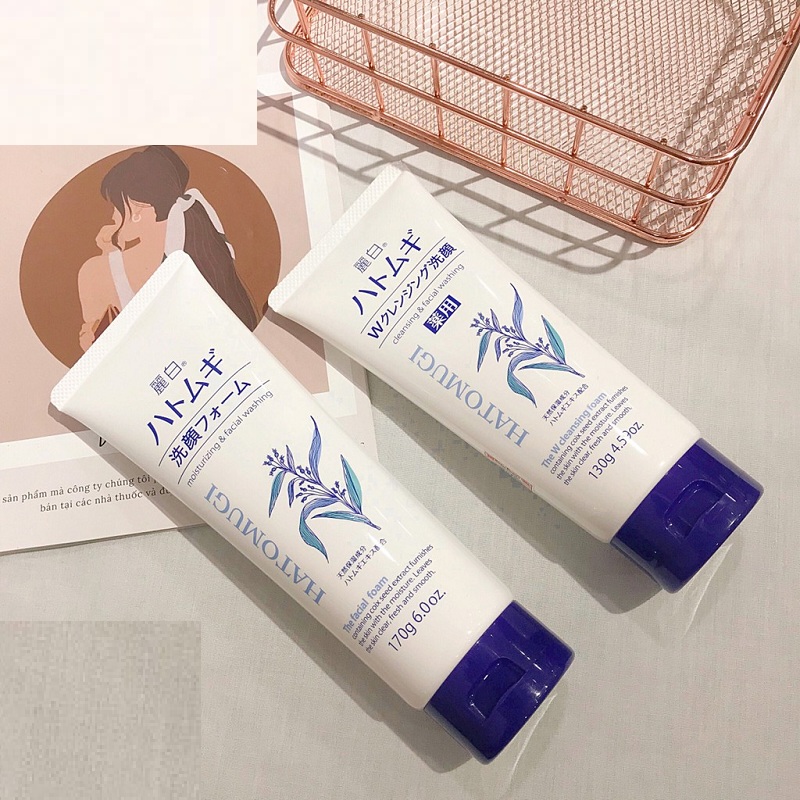 Sữa rửa mặt sáng da Hatomugi Sữa Rửa Mặt Hatomugi Ý Dĩ Moisturizing & Facial Washing Dành Cho Da Khô 170g - 4513574029590