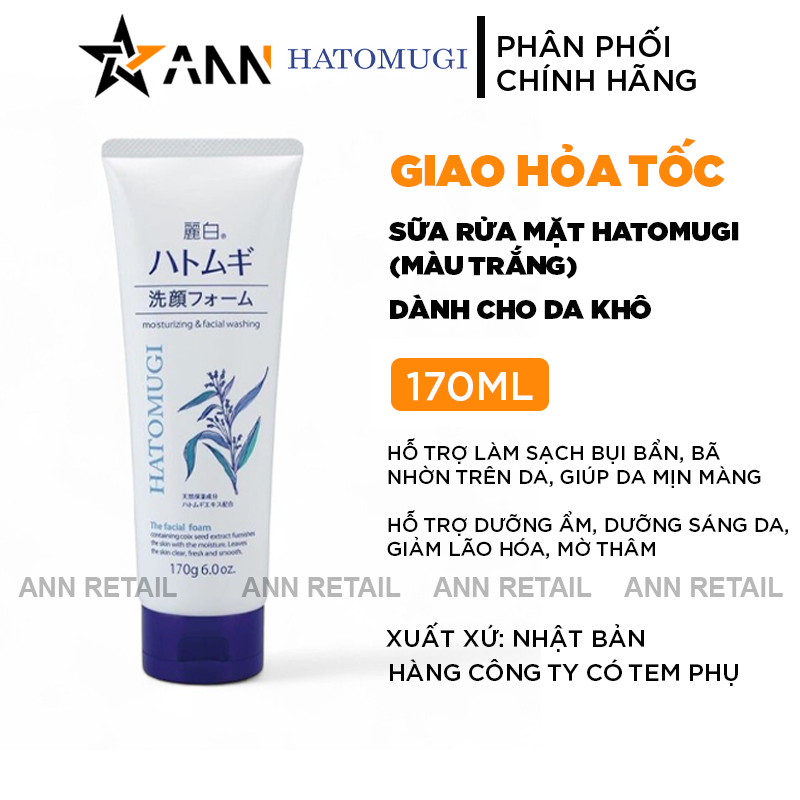 25773_khung-shopee-ann-retail-moi-0410_20241116115604.png Sữa Rửa Mặt Hatomugi Ý Dĩ Moisturizing & Facial Washing Dành Cho Da Khô 170g - 4513574029590