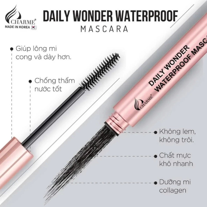 25785_mascara-charme-photoroom-2_20241118185042-1.png Mascara Charme Daily Wonder Waterproof Không Lem Không Trôi - 8809136666911