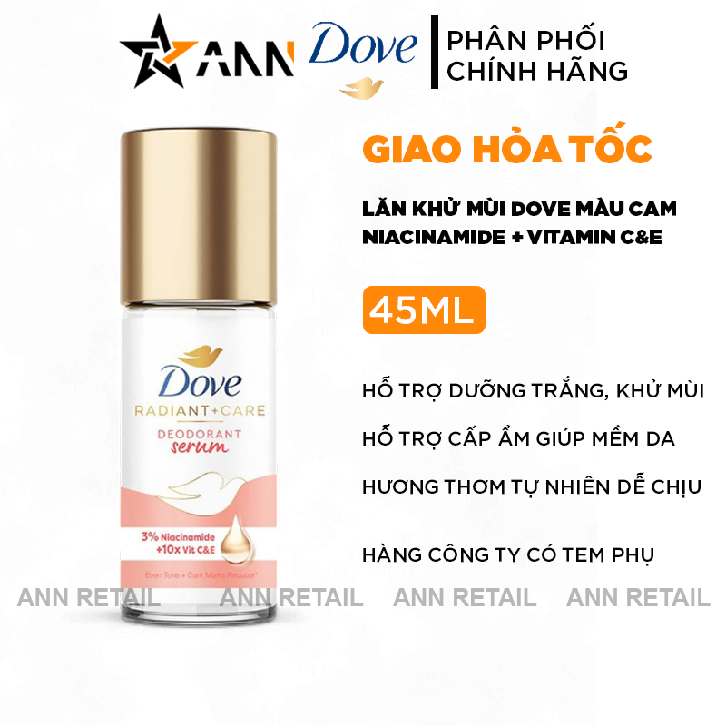 25825_1_20241126111540-1.png Lăn Khử Mùi Dưỡng Trắng Dove 3% Niacinamide + 10x Vitamin C&E Chai Màu Cam 45ml - 4800888281678