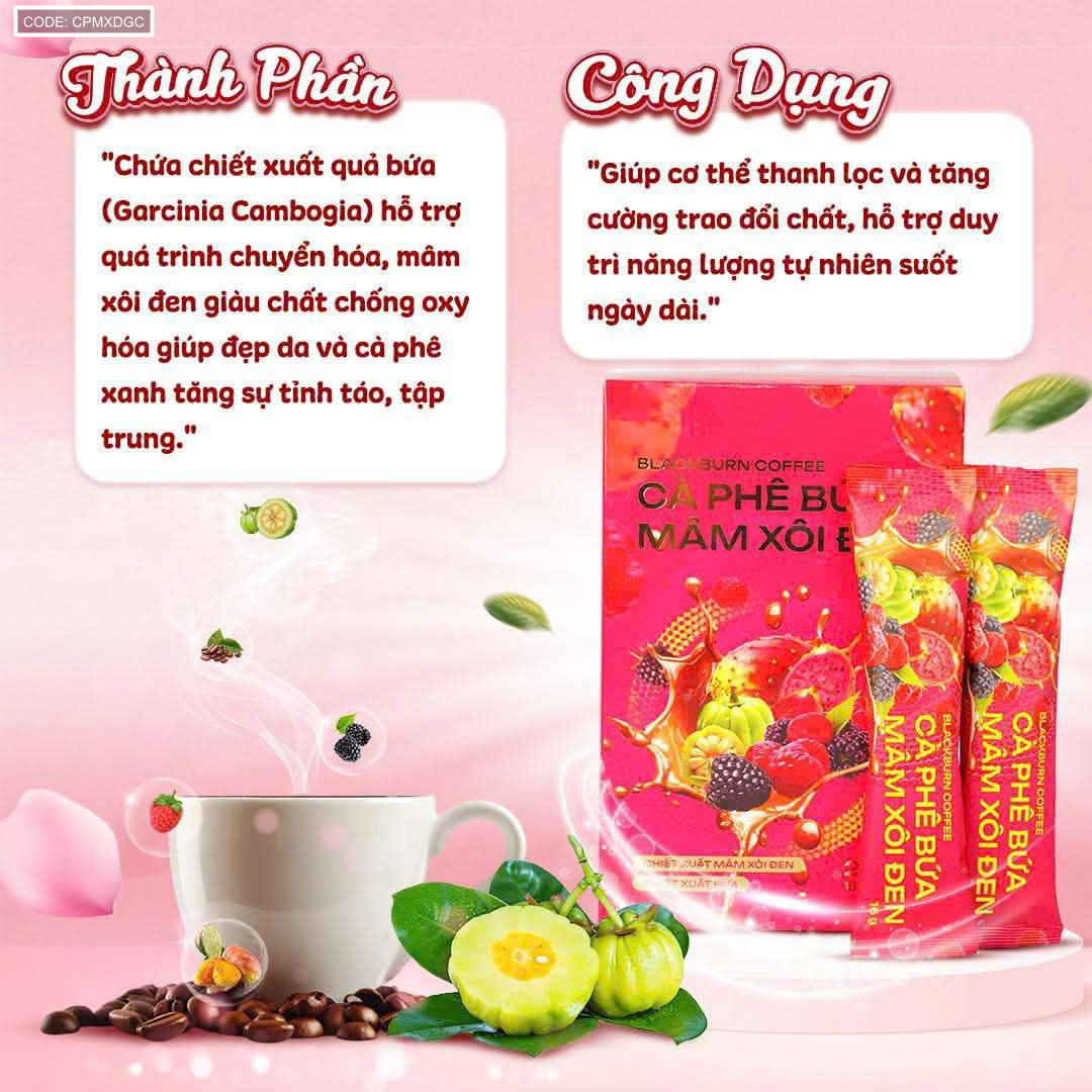Cà Phê Bứa Mâm Xôi Đen Blackberry Coffee 16g x 15 gói Cà Phê Bứa Mâm Xôi Đen Blackberry Coffee 16g x 15 gói