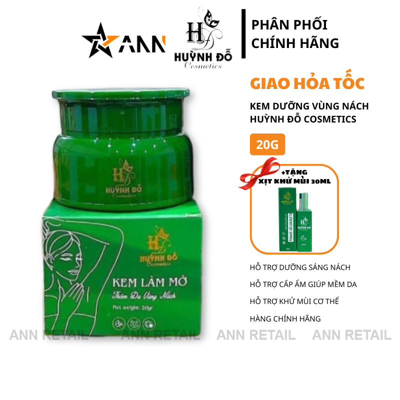 25900_2_20241224150615-1 Kem Dưỡng Trắng Nách Huỳnh Đỗ Cosmetics 20g - Tặng 1 Chai Xịt Khử Mùi Hôi 30ml