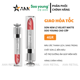 Son Kem Nhung Lì Soo Young Velvet Matte 4g - 5 Màu Quyến Rũ Thời Thượng